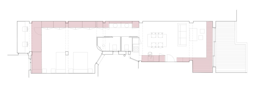 Plano del sistema de almacenamiento integrado diseñado para la vivienda.